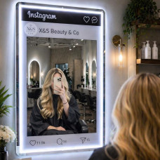 Зеркало с подсветкой для визажиста с принтом Инстаграм 001 